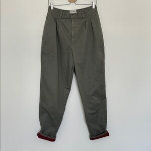 L.L. Bean Flannel Lined Pleated Trouser Pants‎ Size 12 Made in USA Vintage